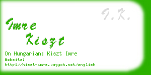 imre kiszt business card